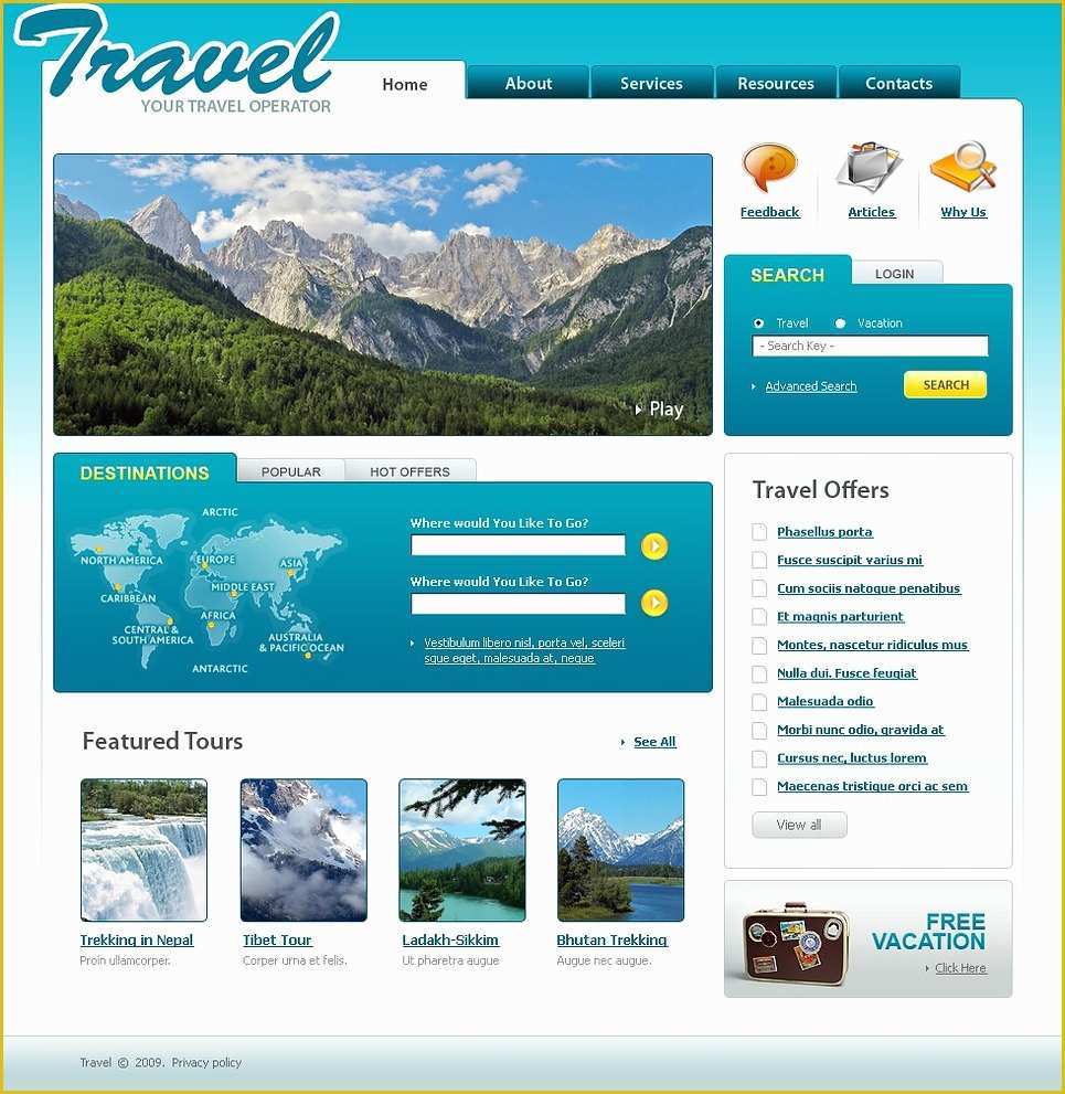 Free Travel Agency Website Templates Of Travel Agency Website Template