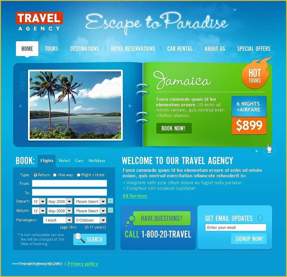 Free Travel Agency Website Templates Of Travel Agency Website Template 