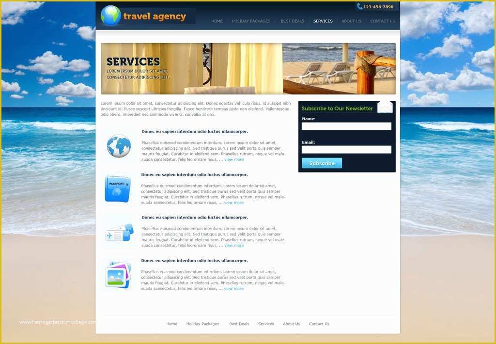 Free Travel Agency Website Templates Of Travel Website Template
