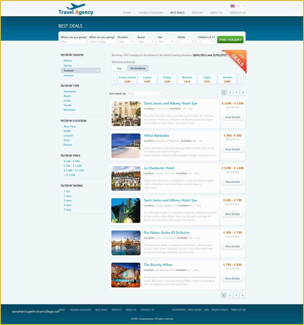 Free Travel Agency Website Templates Of Travel Website Template