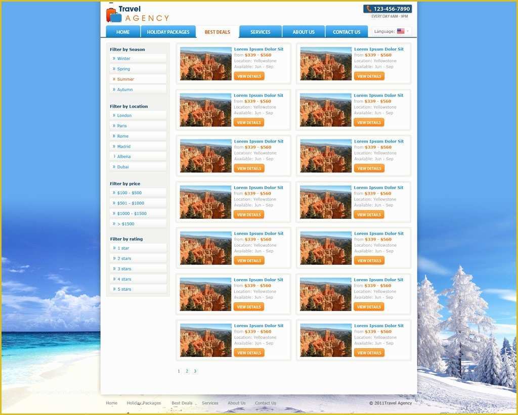 Free Travel Agency Website Templates Of Travel Website Template