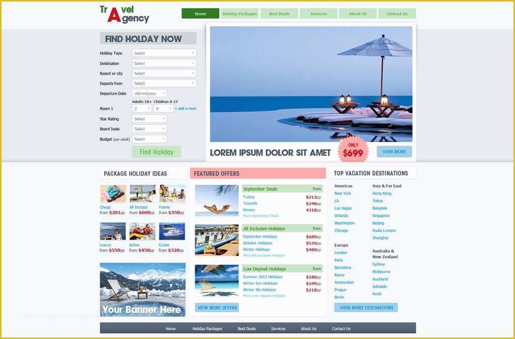 Free Travel Agency Website Templates Of Travel Website Template