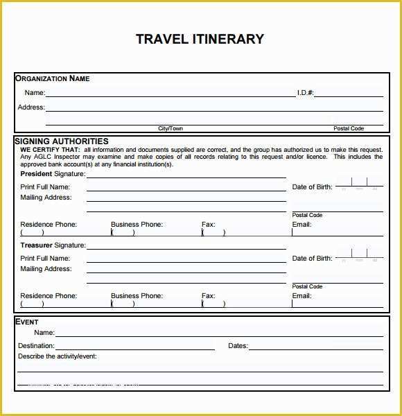 Free Travel Itinerary Planner Template Of 6 Sample Travel Itinerary Templates to Download