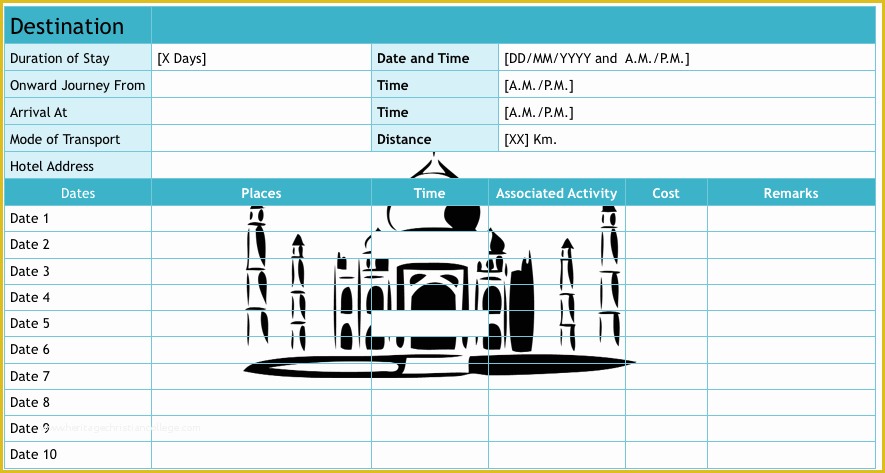 Free Travel Itinerary Planner Template Of 9 Useful Travel Itinerary Templates that are Free