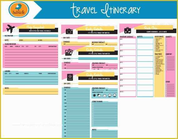 Free Travel Itinerary Planner Template Of Editable Digital Planner Travel Planner Printable Vacation