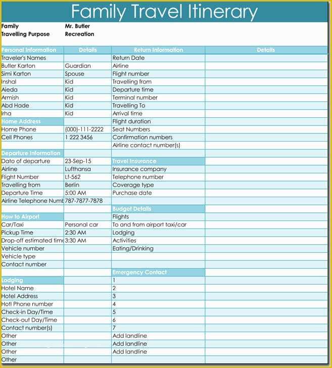 Free Travel Itinerary Planner Template Of Free Itinerary Templates to Perfectly Plan Your Trips