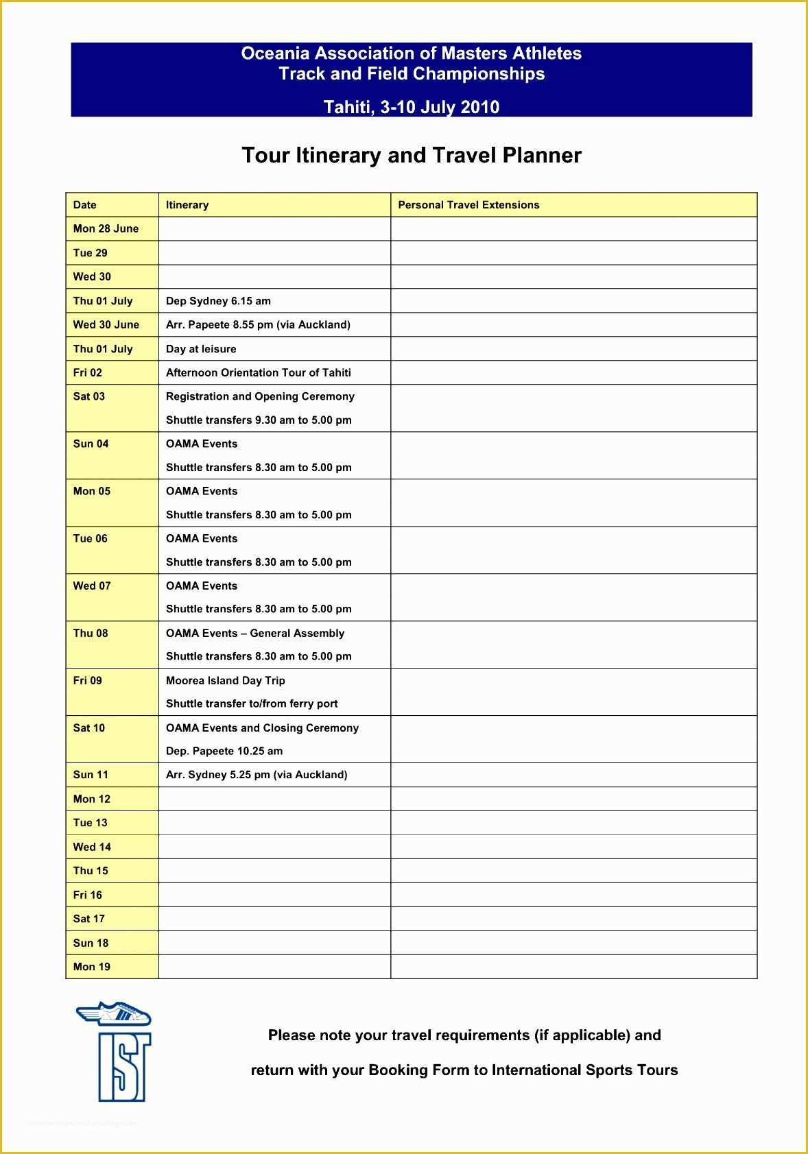 Free Travel Itinerary Planner Template Of Fresh Business Travel Itinerary Template Word