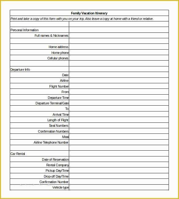 Free Travel Itinerary Planner Template Of Itinerary Template – 15 Free Word Excel Pdf Documents