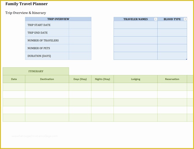 Free Travel Itinerary Planner Template Of Multi Country Vacation Itinerary Fice Templates