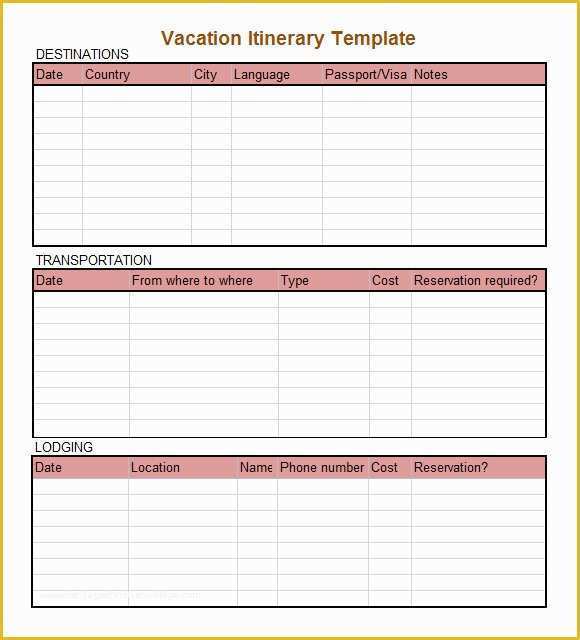 Free Travel Itinerary Planner Template Of Sample Daily Itinerary 7 Documents In Pdf Word Excel