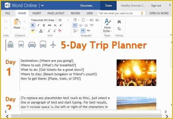 Free Travel Itinerary Planner Template Of Trip Planner Template for Word Line