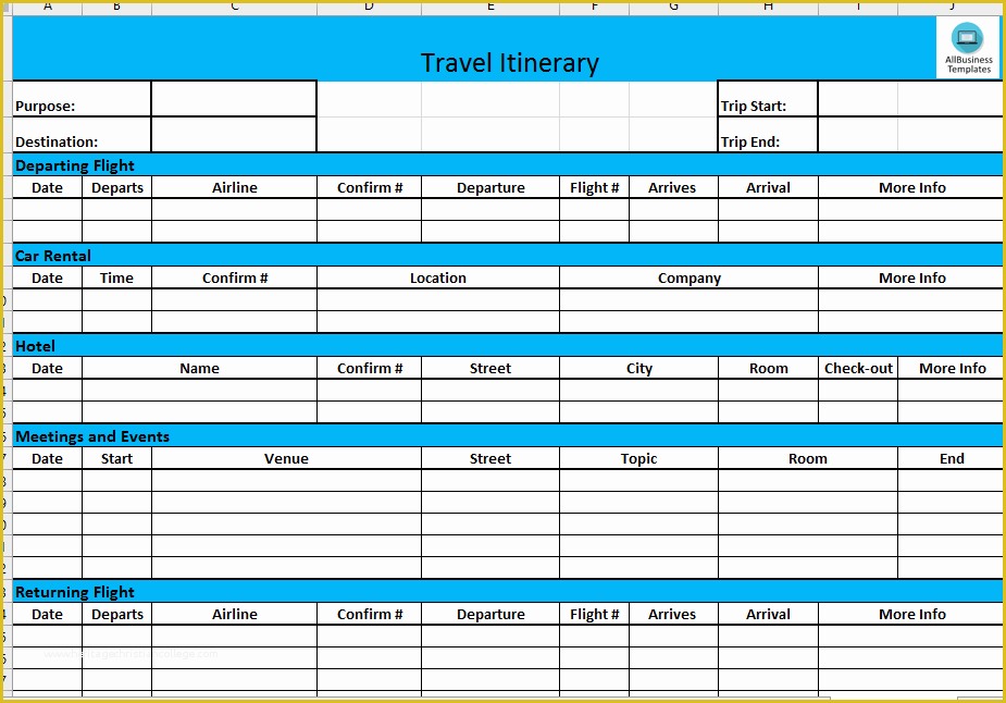 Free Travel Itinerary Template Of Business Travel Itinerary Download This Basic Business