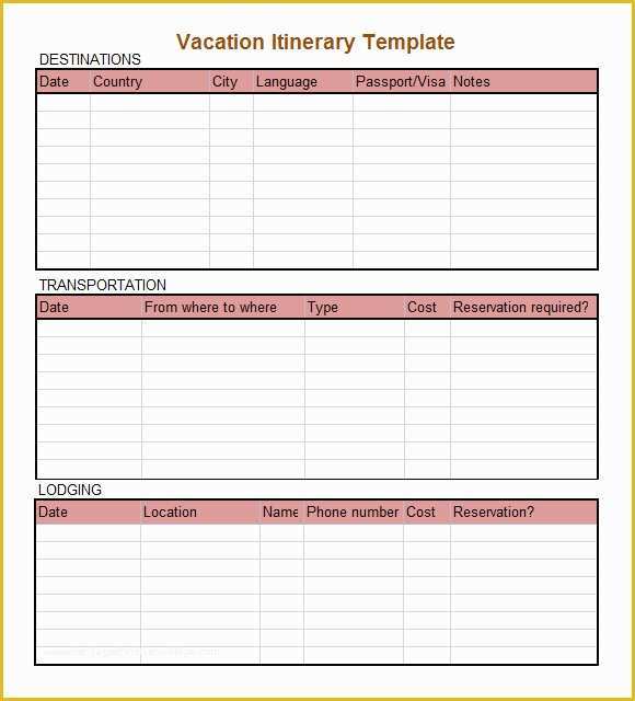 Free Travel Itinerary Template Of Sample Daily Itinerary 7 Documents In Pdf Word Excel