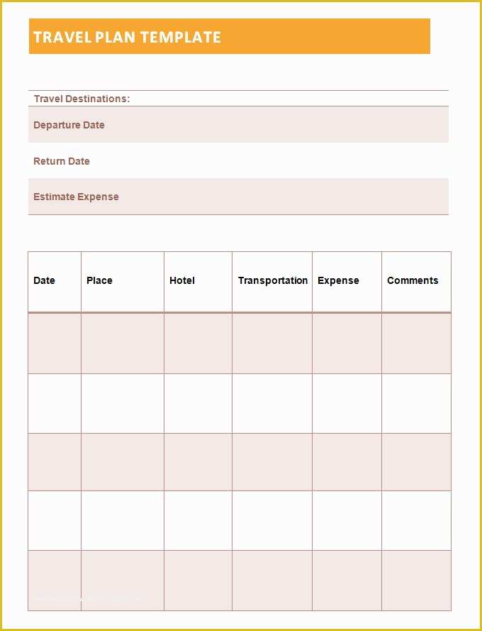 Free Travel Itinerary Template Of Travel Itinerary Template