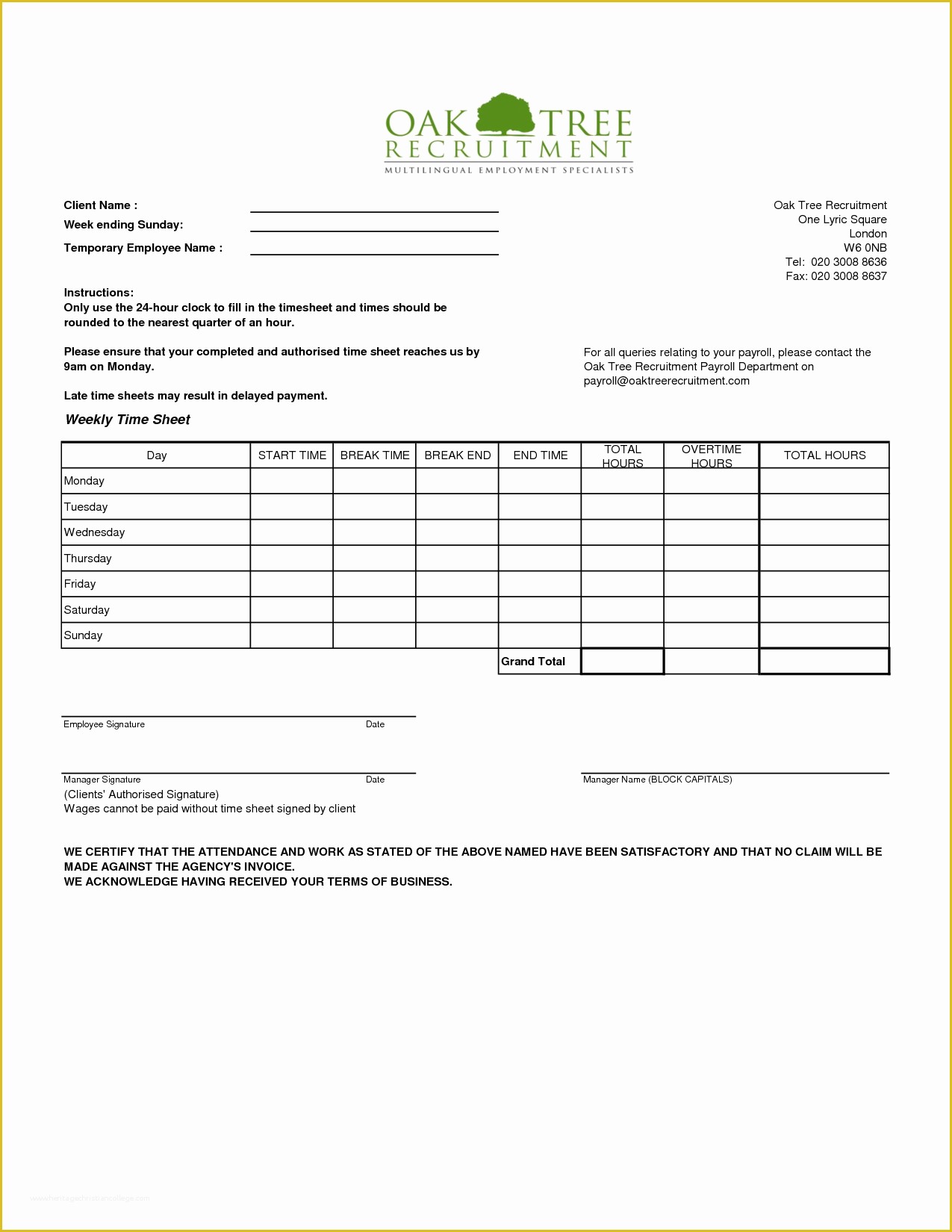 Printable Tree Service Estimate Template Free Printable Templates