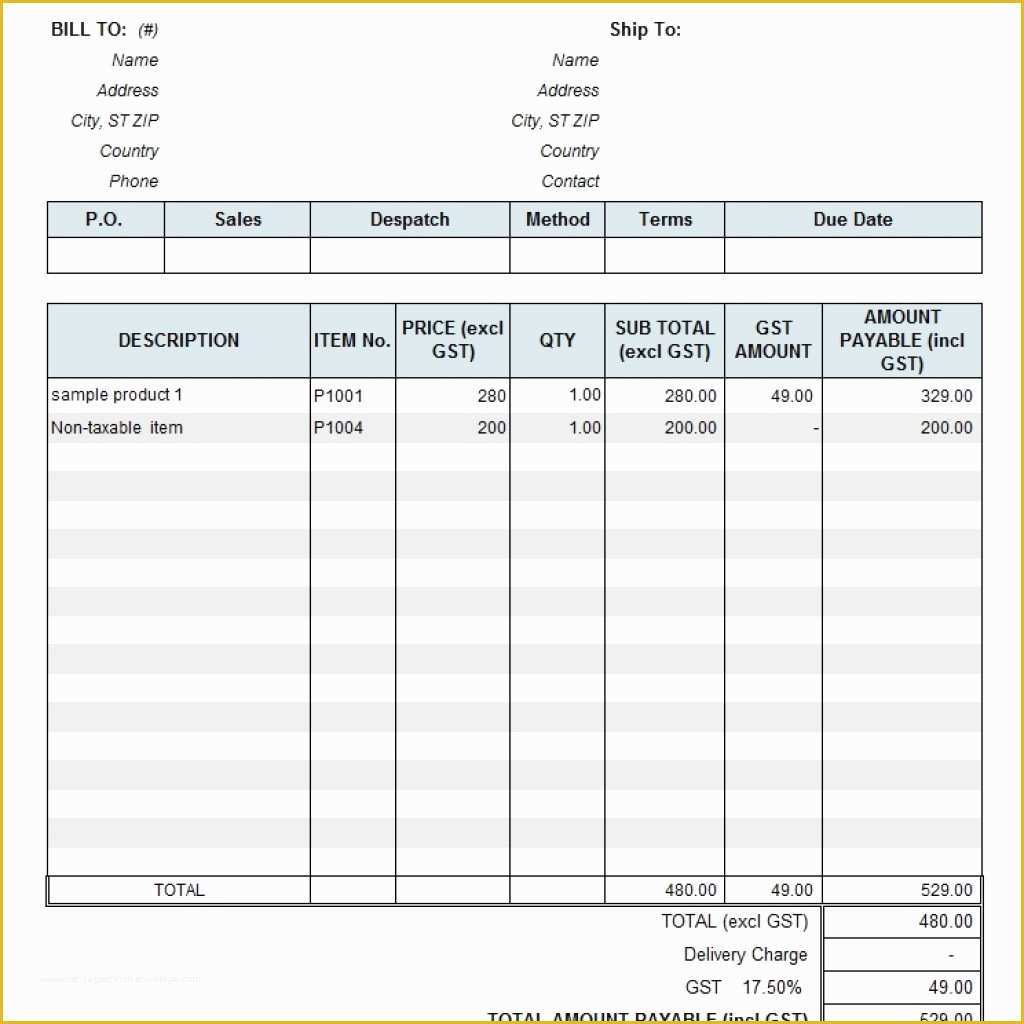 Free Tree Service Invoice Template Of Free Tree Service Invoice Template Inside Bill Invoice