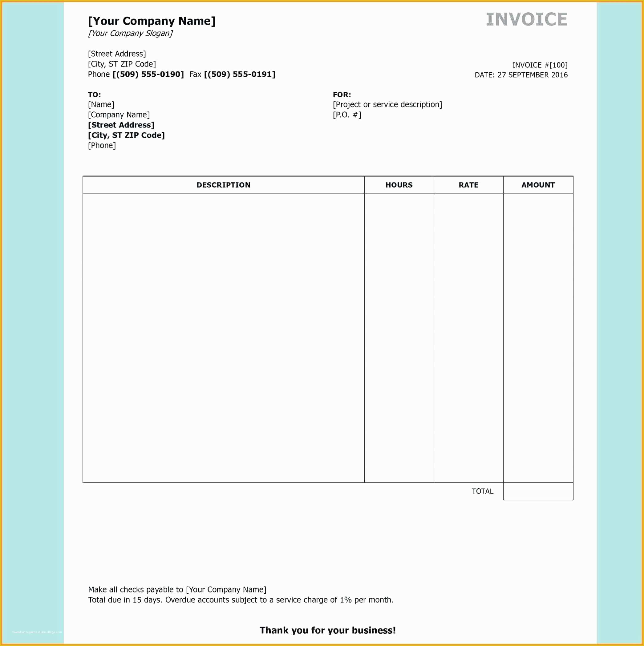 Free Tree Service Invoice Template Of Service Invoice Template Free – Journey List