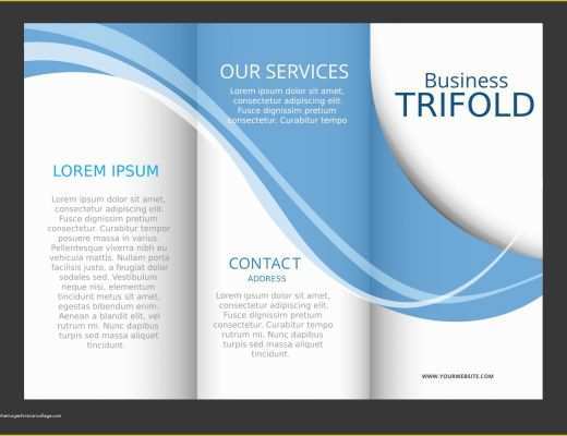 Free Tri Fold Brochure Design Templates Of Template Design Of Blue Wave Trifold Brochure Download