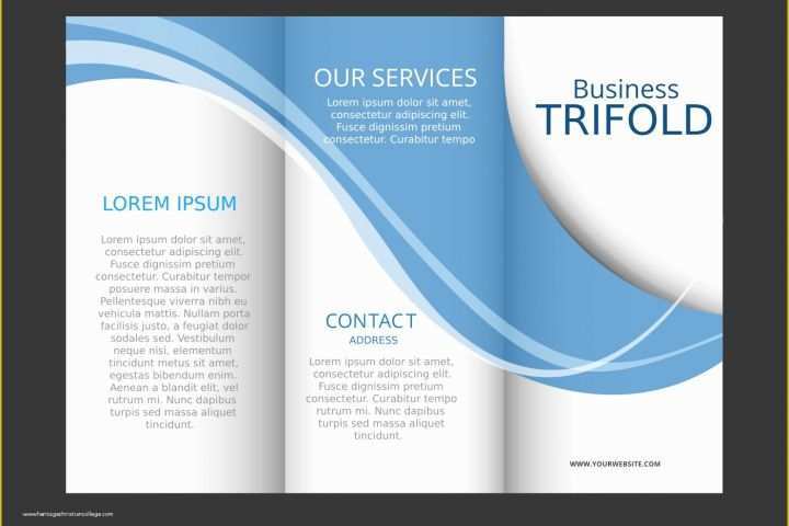 Free Tri Fold Brochure Design Templates Of Template Design Of Blue Wave Trifold Brochure Download