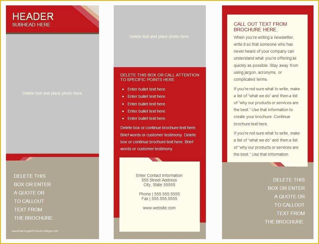 Tri Fold Brochure Template Google Docs