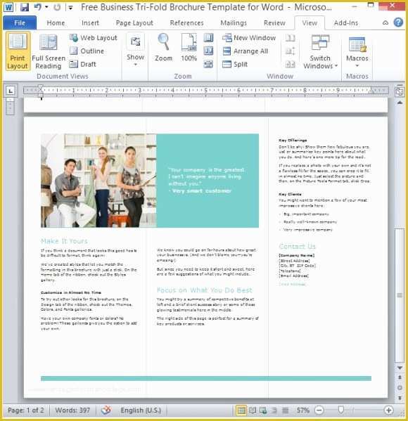 Free Tri Fold Brochure Template Powerpoint Of Free Business Tri Fold Brochure Template for Word