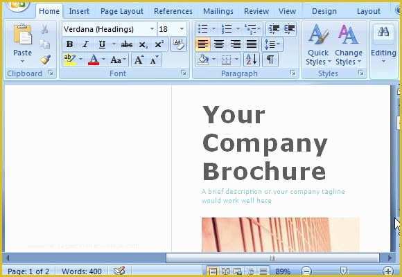 how to get a brochure template on microsoft word 2010