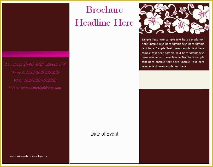 Free Tri Fold Brochure Templates Microsoft Word Of Free Tri Fold Brochure Templates Microsoft Word Pics