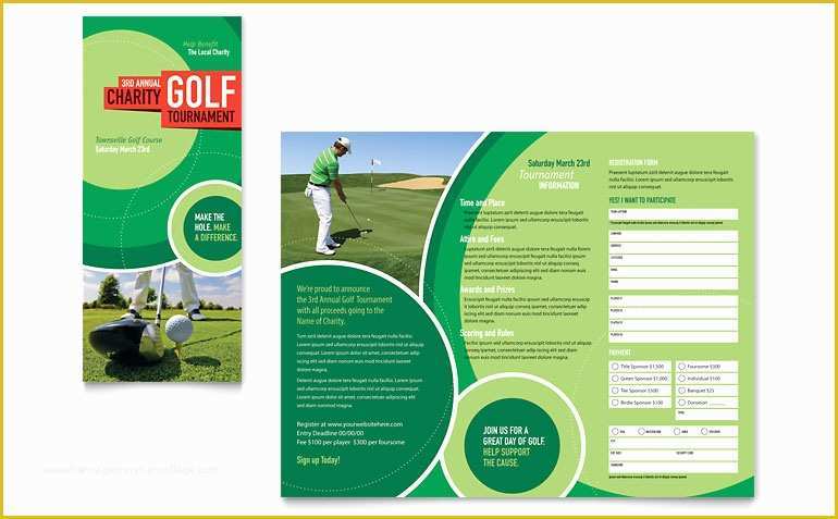 Free Tri Fold Brochure Templates Microsoft Word Of Golf tournament Tri Fold Brochure Template Word & Publisher