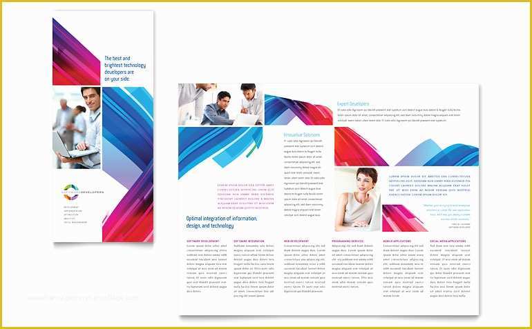 Free Tri Fold Brochure Templates Microsoft Word Of software solutions Tri Fold Brochure Template Word