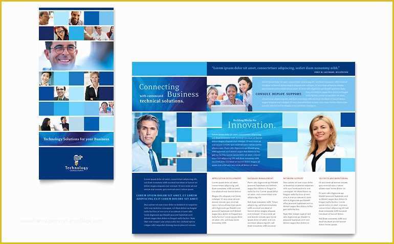 Free Tri Fold Brochure Templates Microsoft Word Of Technology Consulting &amp; It Tri Fold Brochure Template