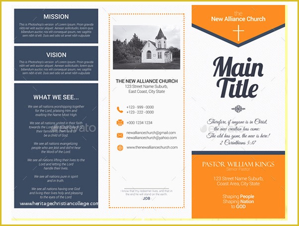 Free Tri Fold Church Bulletin Templates Of 10 Popular Church Brochure Templates & Design – Free Psd