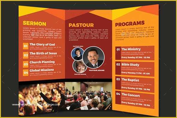 Free Tri Fold Church Bulletin Templates Of 20 Nice Church Brochure Templates Psd & Indesign