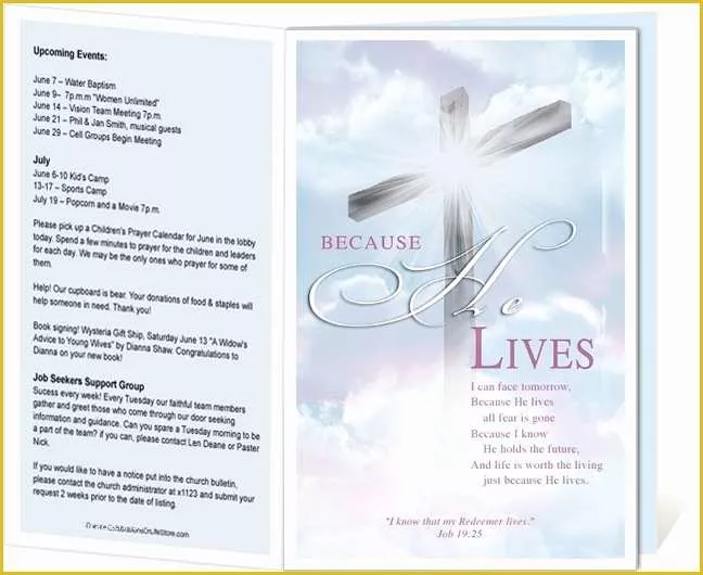 Free Tri Fold Church Bulletin Templates Of Church Bulletin Templates Free Templates Resume