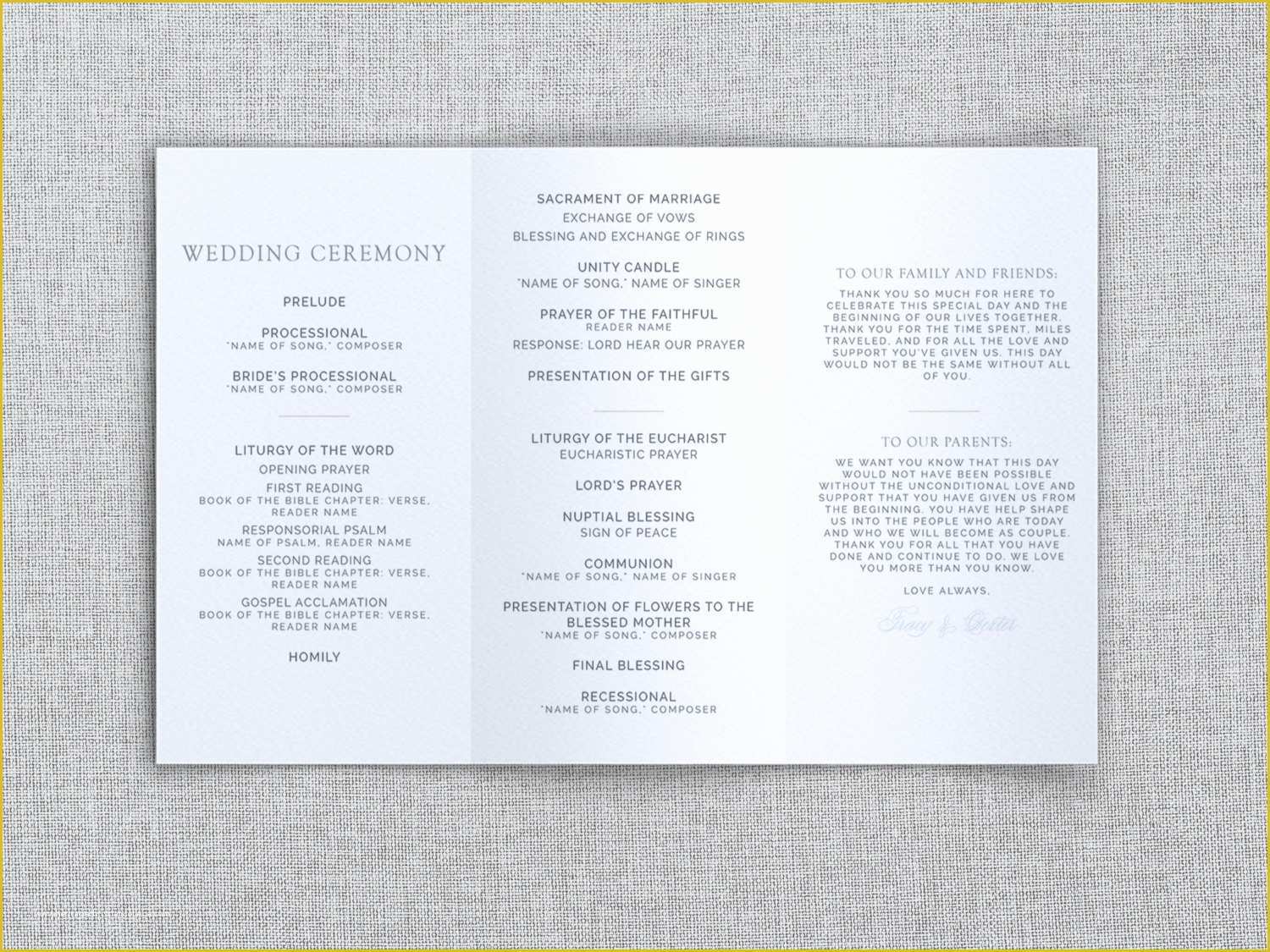 Free Tri Fold Wedding Brochure Templates Of Just My Type Wedding Tri Fold Wedding Program Template
