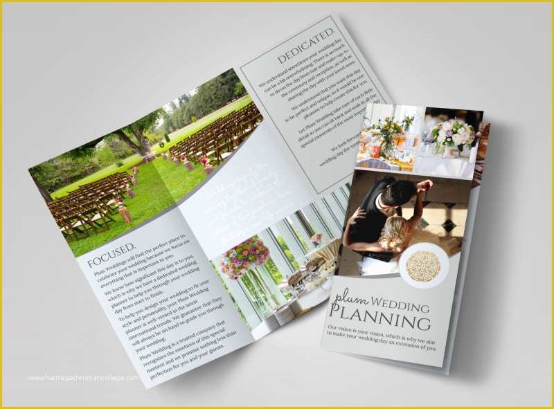 Free Tri Fold Wedding Brochure Templates Of Plum Wedding Planner Brochure Template