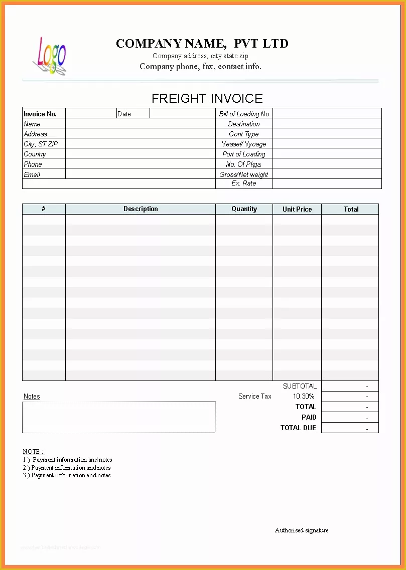 Trucking Invoice Template Free