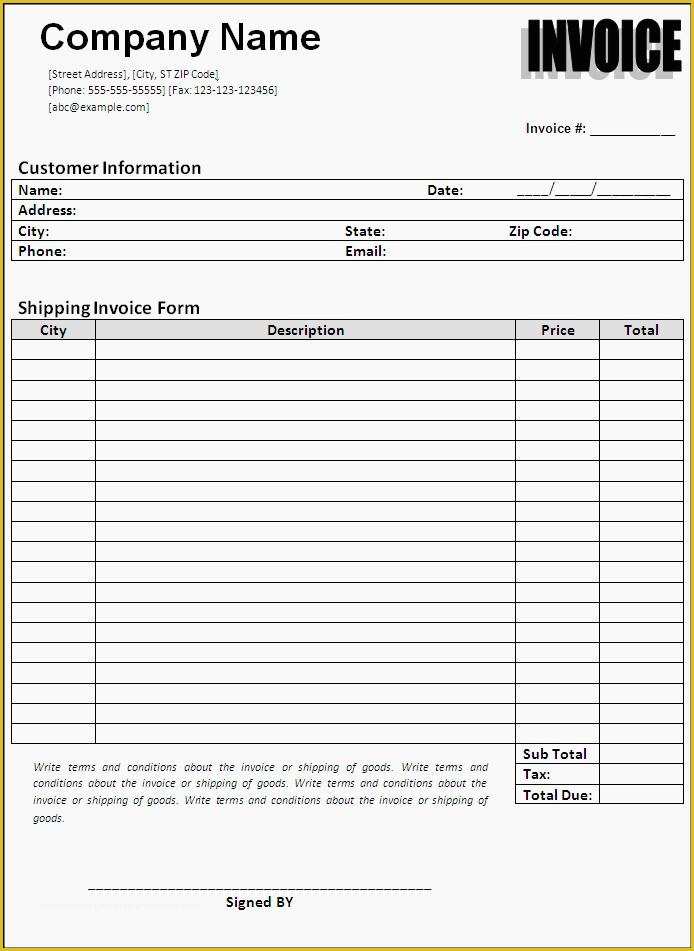 Free Trucking Invoices Templates Of 8 Shipping Invoice Templates