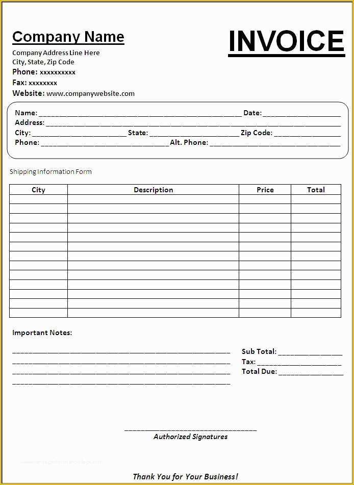 Free Trucking Invoices Templates Of Shipping Invoice Template