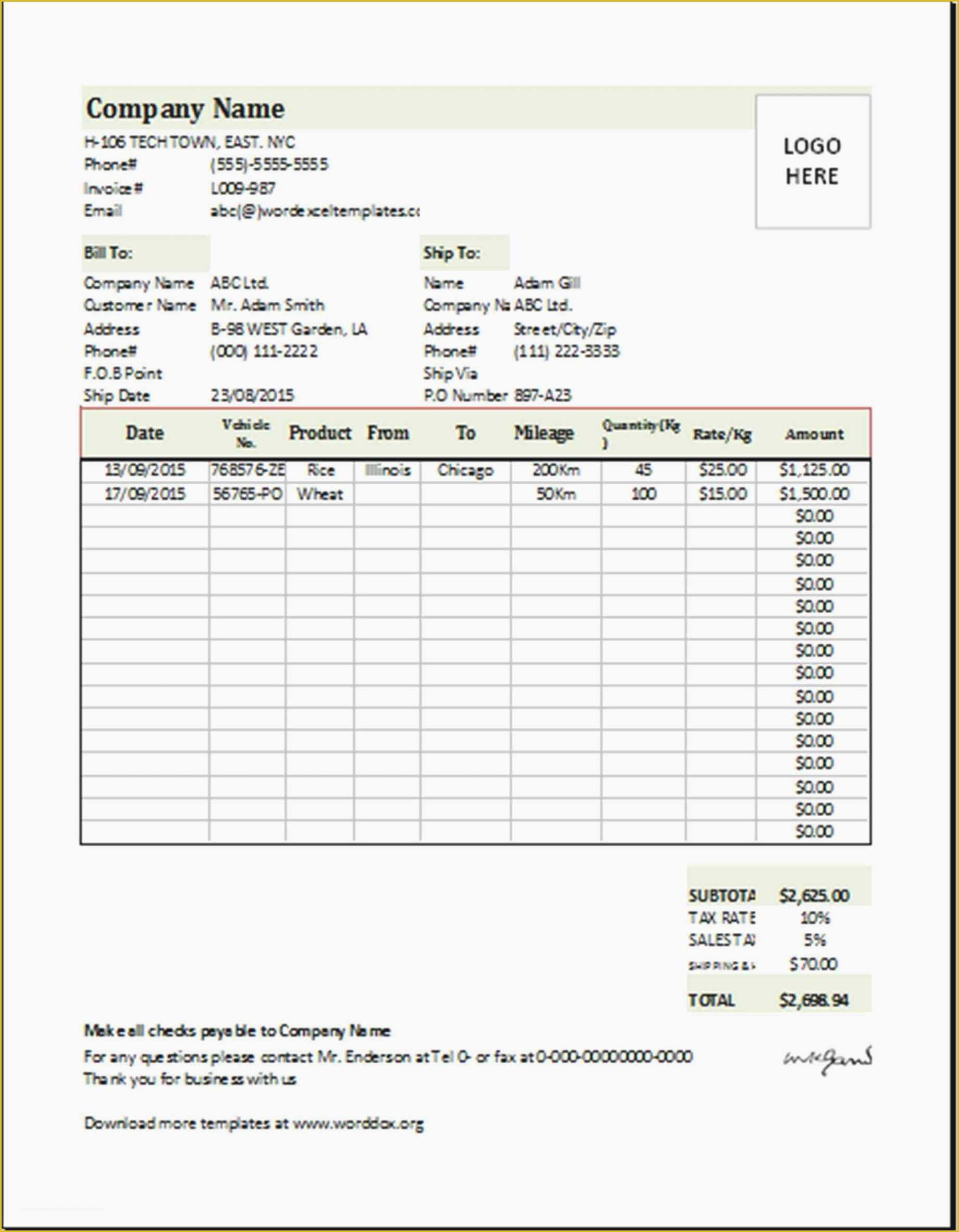 Free Trucking Invoices Templates Of Ten Things to Expect when