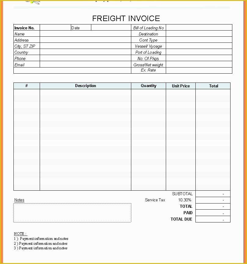 Free Trucking Invoices Templates Of Trucking Invoice Template Free Resume Templates Download