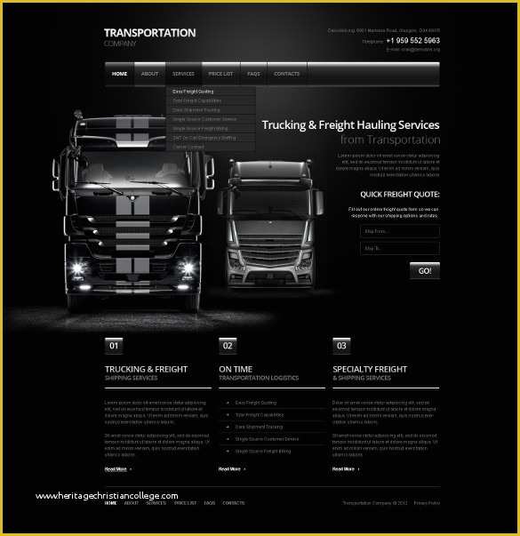 Free Trucking Website Templates Of 33 Jquery HTML5 Website themes &amp; Templates