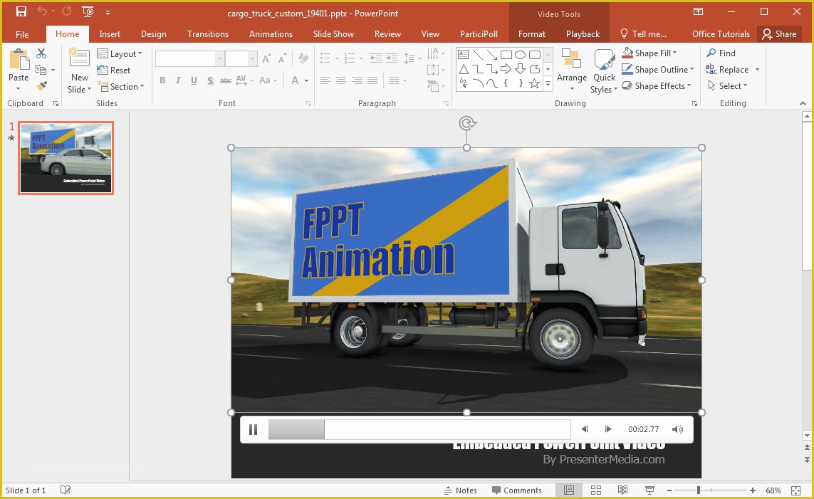 Free Trucking Website Templates Of Animated Cargo Truck Powerpoint Template