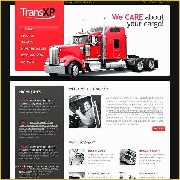 Free Trucking Website Templates Of Flat Delivery Service Website Template Courier Free