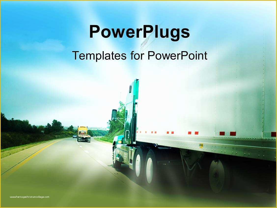 Free Trucking Website Templates Of Powerpoint Template Passing A Transportation Truck On A