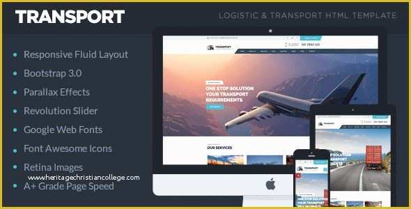 Free Trucking Website Templates Of Transport Logistic Transportation &amp; Warehouse HTML5