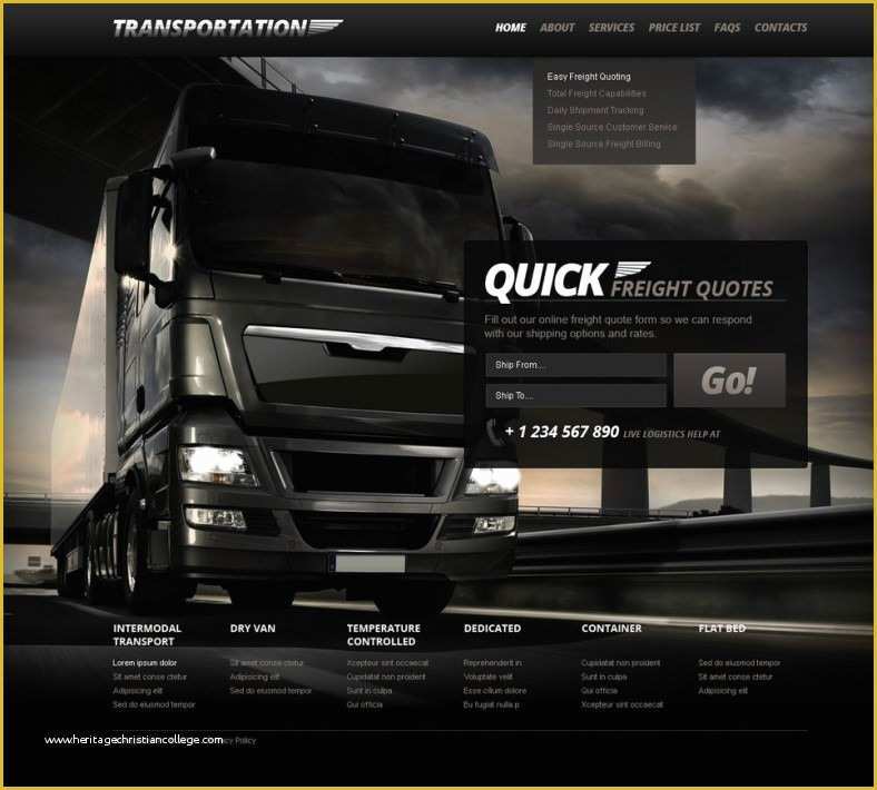 Free Trucking Website Templates Of Transportation Website Templates & themes