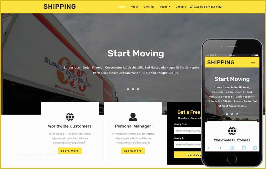 Free Trucking Website Templates Of Truck A Auto Mobile Category Flat Bootstrap Responsive Web