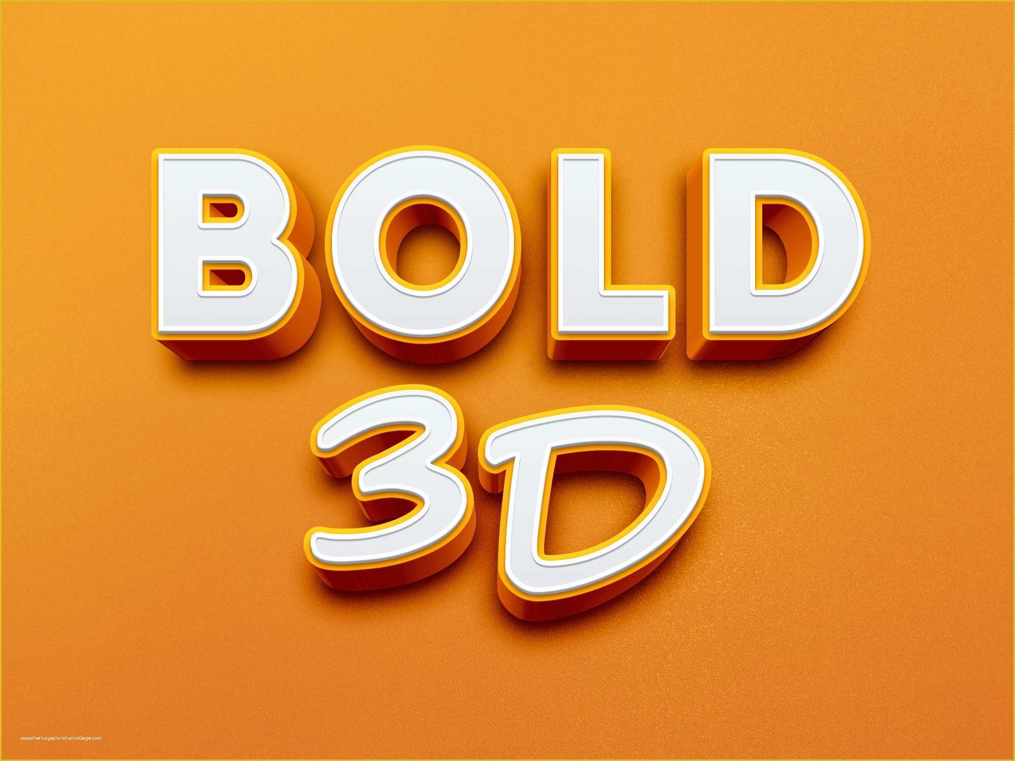 Free Typography Templates Of Bold 3d Text Effect