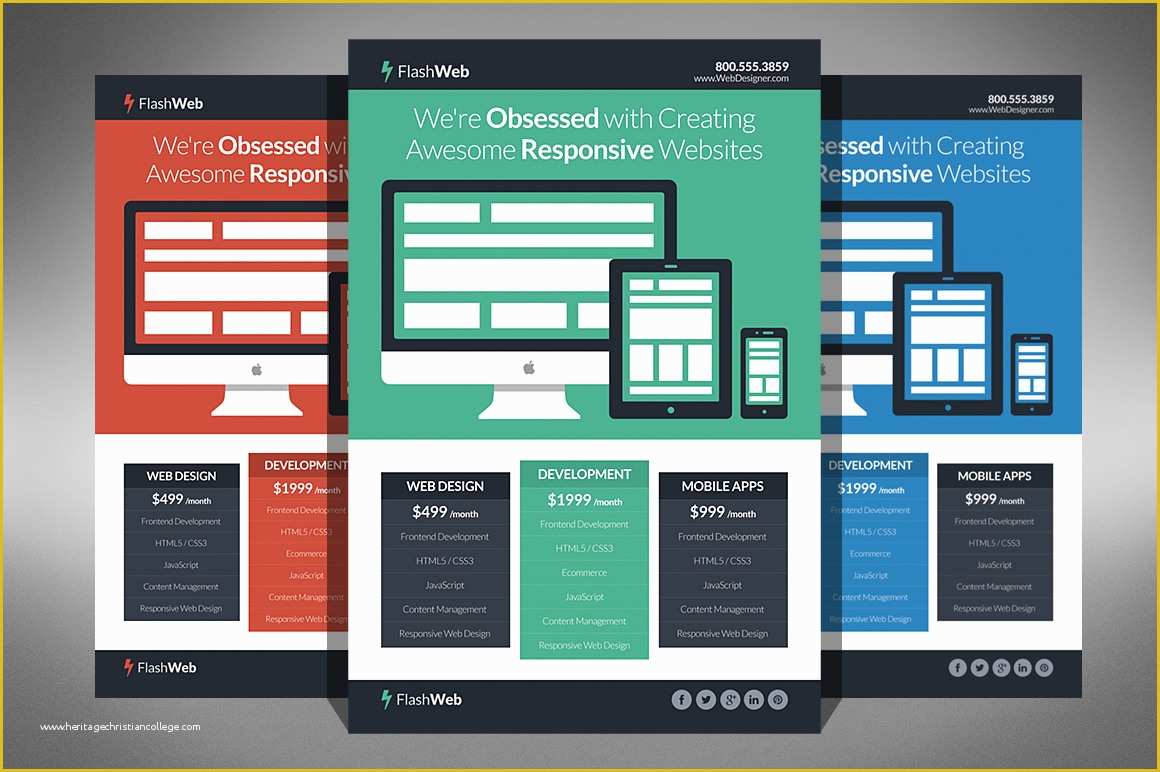 Free Typography Templates Of Flat Web Design Flyer Flyer Templates On Creative Market