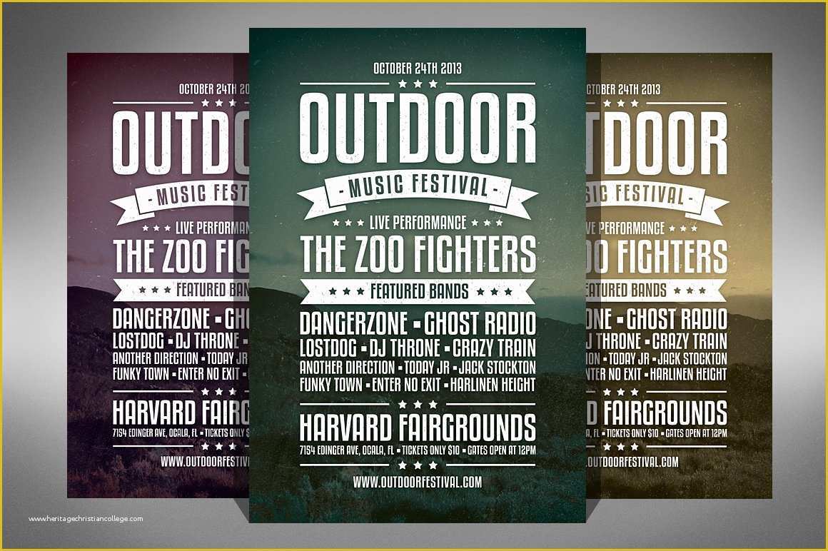 Free Typography Templates Of Vintage Music Festival Flyer Flyer Templates Creative